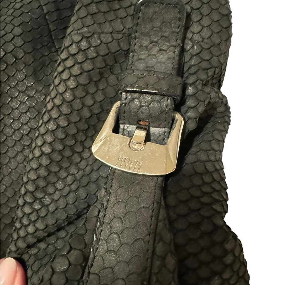 Vintage Stuart Weitzman Snake Skin Hobo Bag. Black. GUC